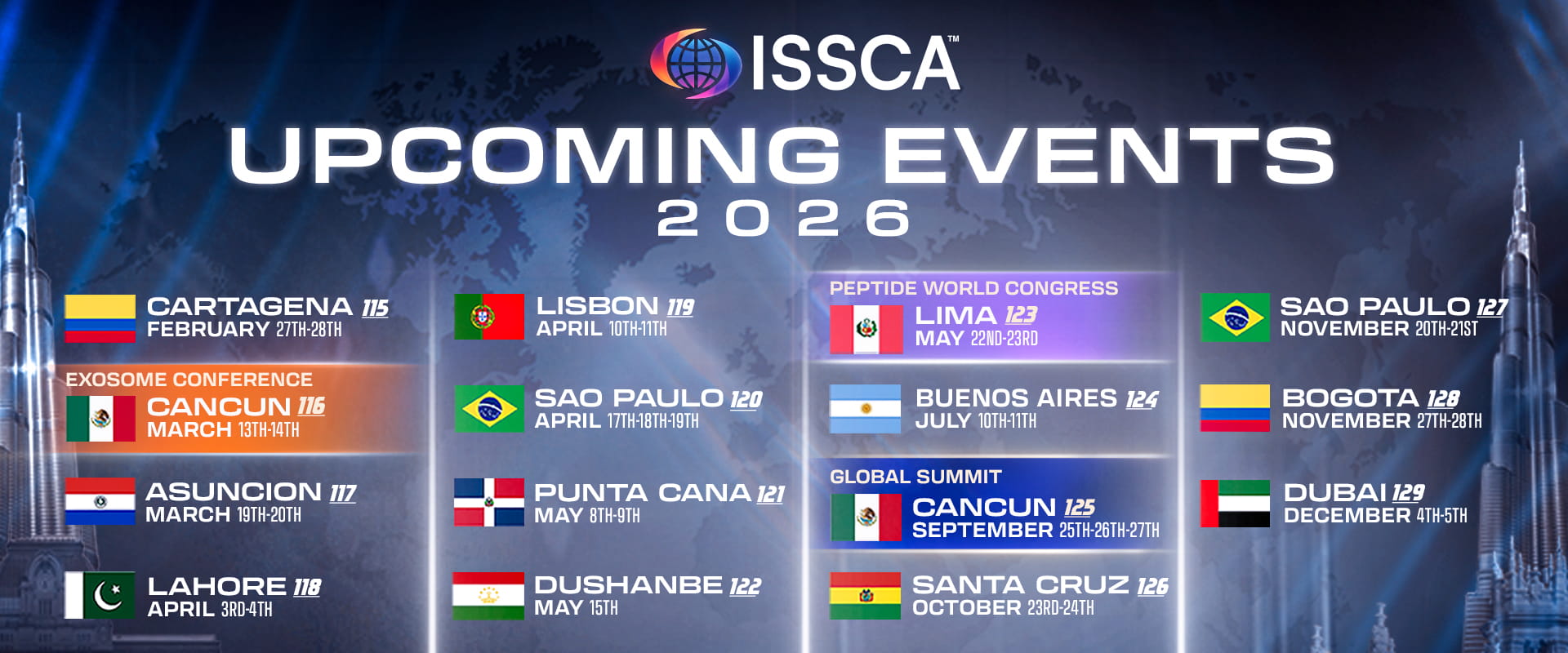 ISSCA Upcoming Events 2026 — the full calendar of international conferences and certifications