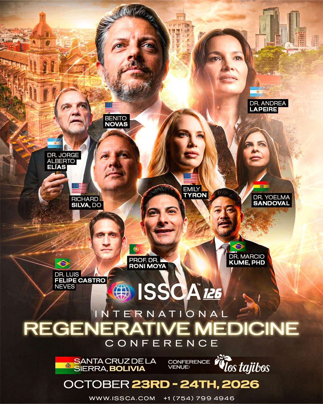 ISSCA 126 International Regenerative Medicine Conference — faculty over the Santa Cruz skyline — Santa Cruz de la Sierra, Bolivia — October 23rd–24th, 2026 — Los Tajibos