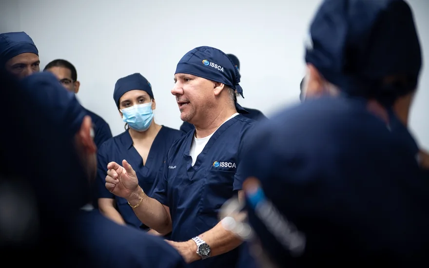ISSCA instructor teaching a clinical team during on-site training