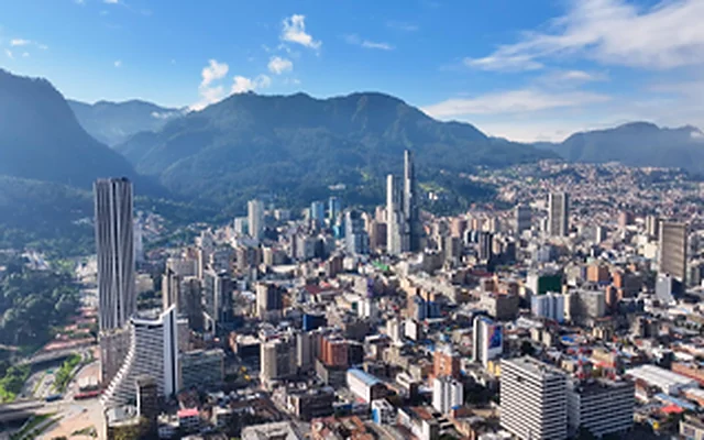 Bogot&aacute; skyline against the Andes, host city of ISSCA 128